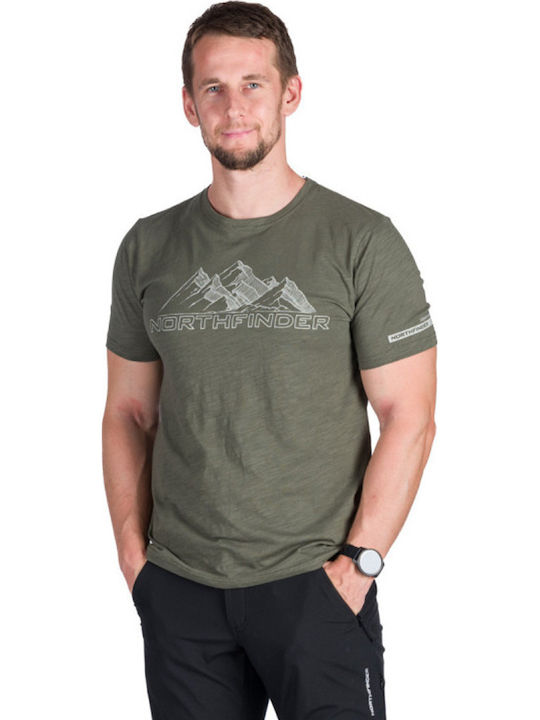 Northfinder T-Shirt Dunkelgrüne Herrenbluse