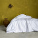 Hotel Sheet 240x280 1cm Striped 100% Cotton Satin 240tc Nima Hotelling White 240x280