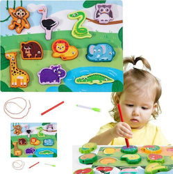 Дървено Детски Пъзел с Шипове Животни Lean Toys