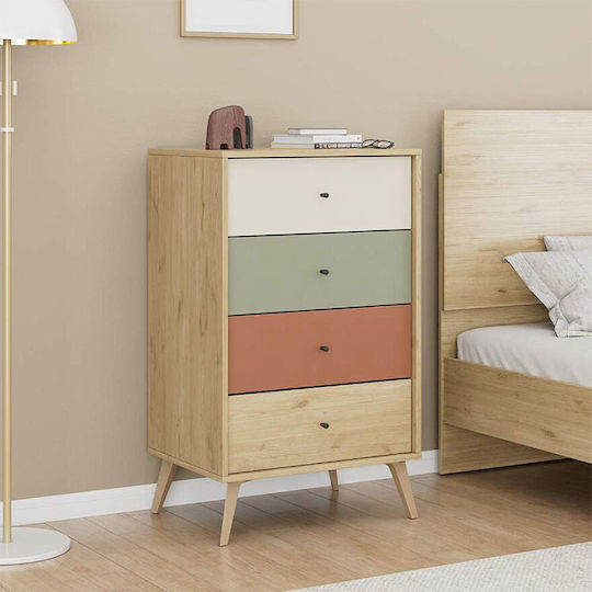 Συρταριέρα Κρεβατοκάμαρας Ξύλινη Terra Florida Oak 60x44x100εκ.