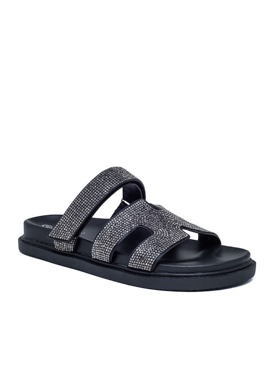 Women's Flat Sandals in Black Color