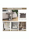 Wooden Console Table Wood & Metal Gray L91xW30xH89cm