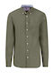 Long-sleeved Linen Shirt Olive