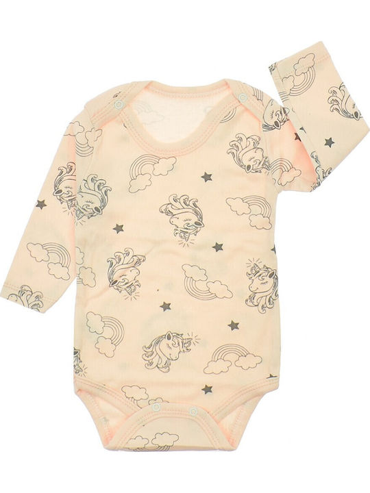 Mon Petit Art Body pentru Bebeluși Mânecă lungă Salmon