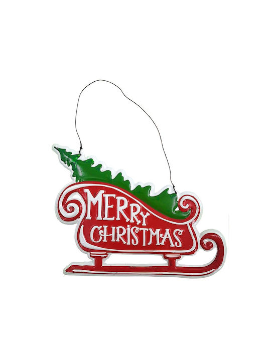 Artekko Christmas Metal Figure Sign Red Height 22cm