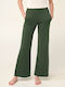 Damen Stoff Hose mit Gummizug Grün