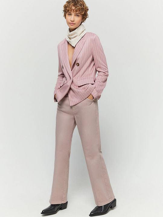 Women's Jean Trousers in Straight Line Pink