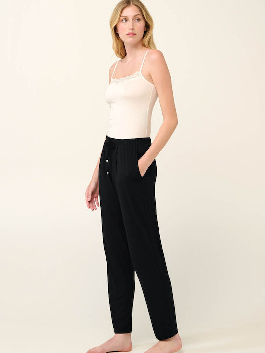 Vamp Damen Stoff Hose mit Gummizug Blue