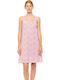 Pink Label Καλοκαιρινό Βαμβακερό Γυναικείο Νυχτικό Pink