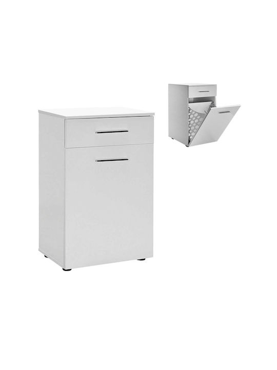 Megapap Diamond Coș de rufe Lemn 52x38x83cm Alb