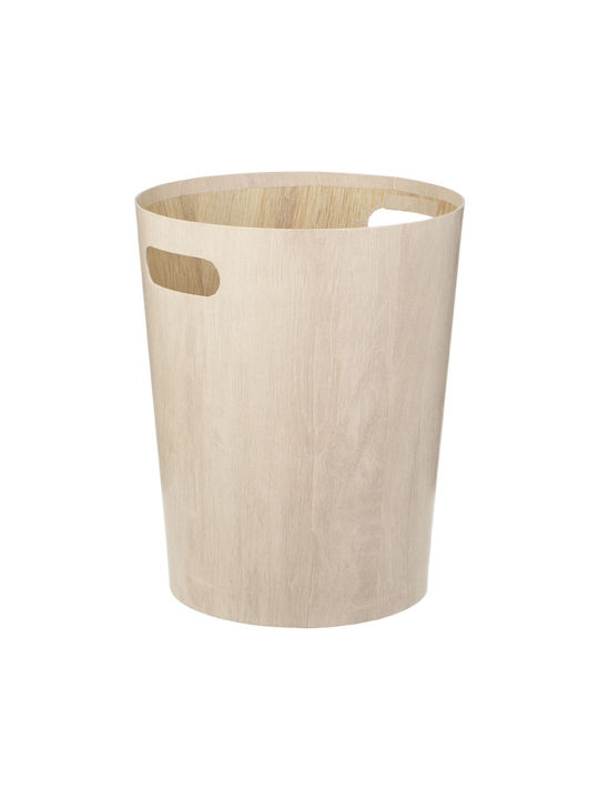 Büro-Mülleimer Holzdesign Durchmesser 25x30cm Kapazität 8,5l Beige