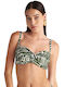 Amazon Stripes Strapless Bikini Top D Cup With Padding Green