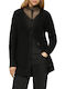 Long Women's Knitted Cardigan Black