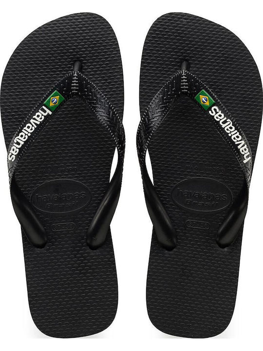 Havaianas Brasil Logo Men's Flip Flops Black