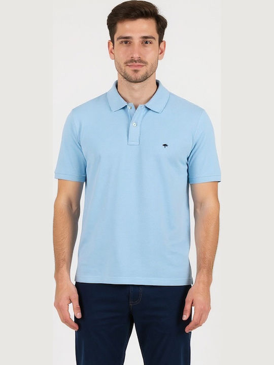 Fynch Hatton Polo Kurzarmbluse Hellblau