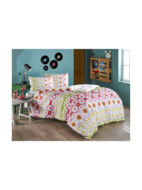 Tac Set Kinderbettbezug Doppel mit 2 Kissenbezügen Mehrfarbig 200x220cm