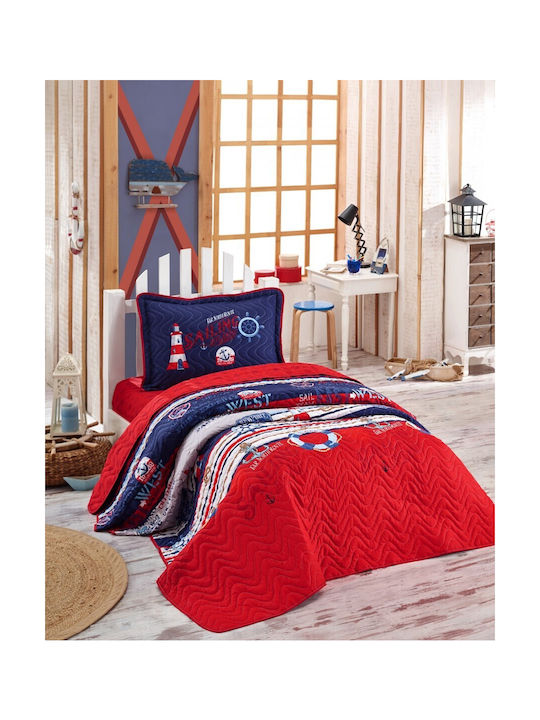 Clasy Home Σετ Παιδικό Κουβερλί Μονό με Μαξιλαροθήκη Πολύχρωμο 160εκ.