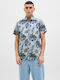 Short-sleeved Cotton Shirt Chambray Blue, Blue