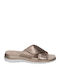 Leather Women's Flat Sandals Anatomic in Gold Color