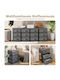 Cabinet Storage Made of Wood, Metal & Fabric with 3 Drawers L40xW30xH62cm