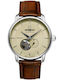 Herrenuhr 40mm Automatisch mit Braun Lederarmband
