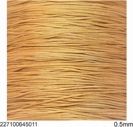 Κορδόνι Jade 0.5mm Μπεζ-χρυσο 10 Μετρα