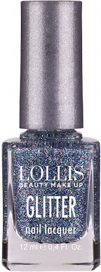 Lollis Beauty Make Up Glitter Βερνίκι Νυχιών Μωβ 156
