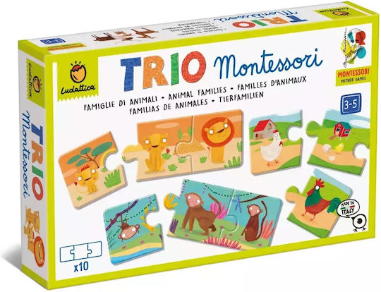 Ludattica Οικογένειες Ζώων Montessori Εκπαιδευτικό Παιχνίδι Γνώσεων για 3+ Ετών