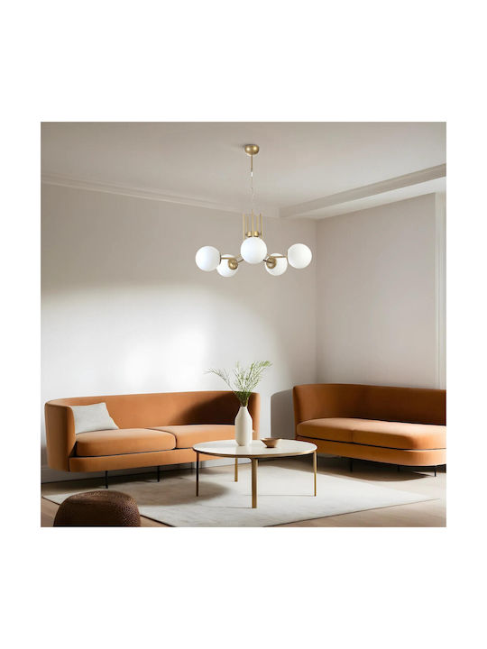 Opviq Nevada Pendant Light Yellow for 5 Bulbs E27 65x65x70cm