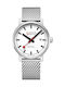 Mondaine Damen Uhr Automatisch mit Silber Metallarmband