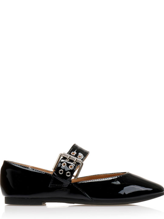 Women's Ballerina Shoes In Black Patent Leather