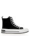 Γυναικεία Flatforms Μποτάκια Μαύρα