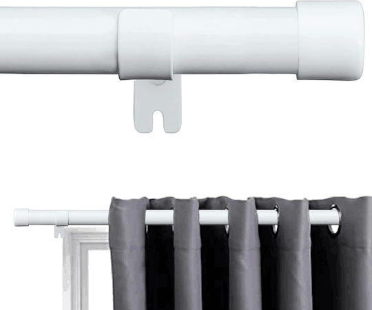 Ausziehbar Metallisch Vorhangstange Einfach 76-116cm Weiß