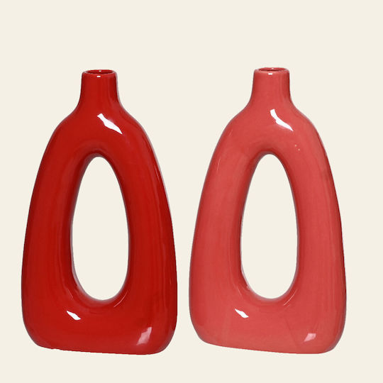 Beauty Home Porzellanvase 6,8 x 18,5 x 32 cm Rot
