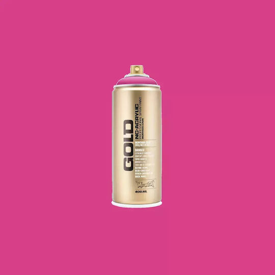 Montana Cans Spray Paint Acrylic with Metallic Effect Gold G3130 Pink 400ml