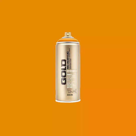 Montana Cans Spray Paint Acrylic with Metallic Effect Gold G1240 Golden Yellow 400ml
