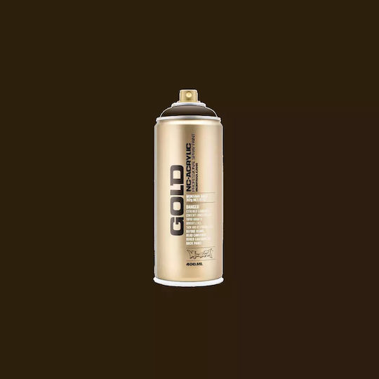 Montana Cans Spray Paint Acrylic with Metallic Effect Gold 8020 Brown Dark 400ml