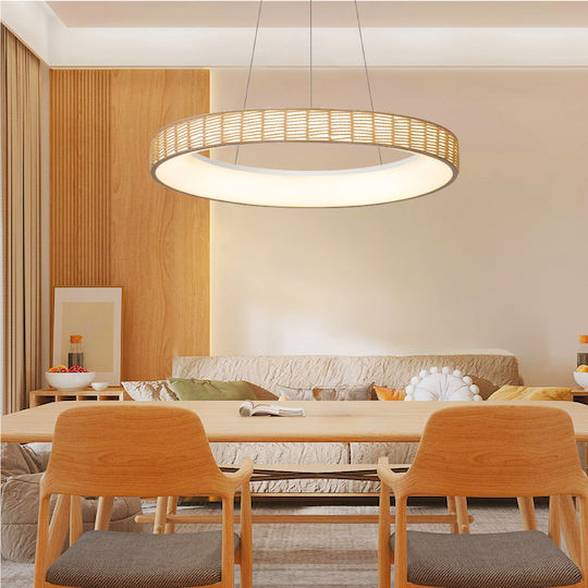 Inlight Κρεμαστό Φωτιστικό Καφέ LED με Σχοινί 60x60εκ.