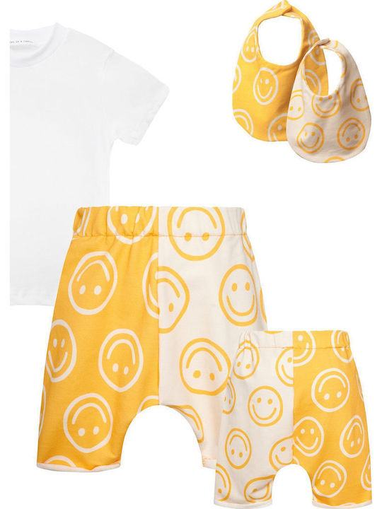 Kinder-Set mit Shorts Sommer 2Stück White-yellow