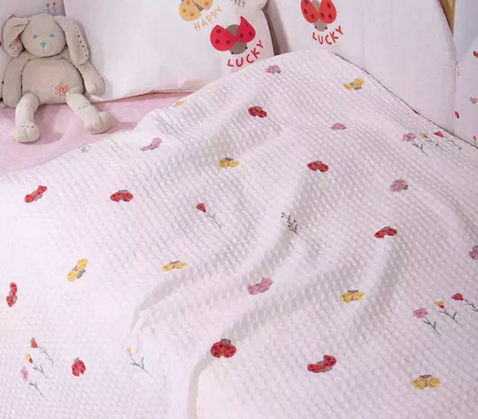 Nef-Nef Homeware Blanket Nursery Swaddling Blankets Lady Bug Waffle Beige 80x110cm