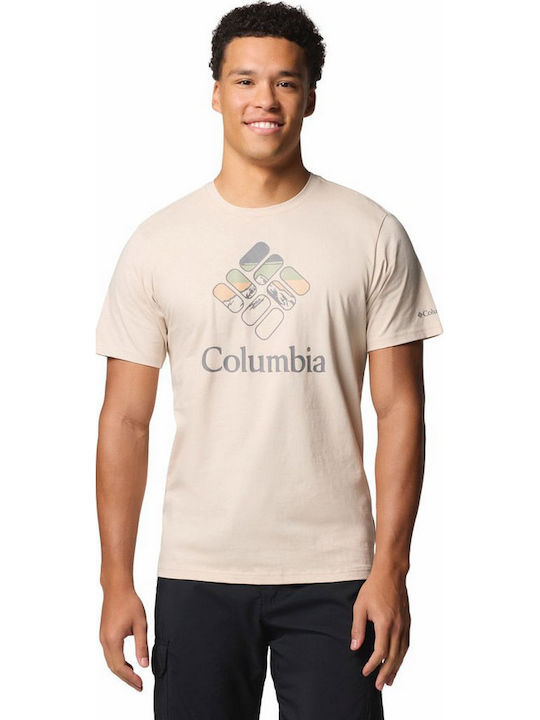 Columbia Rapid Ridge Graphic Αθλητικό T-shirt Μπεζ