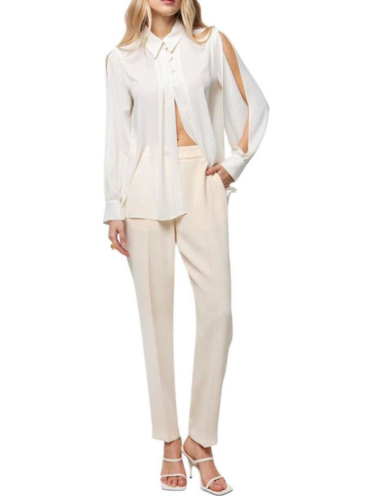 Toi&Moi Women's High-waisted Fabric Trousers wi...