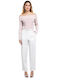 Women's High-waisted Chino Trousers Straight Line White