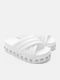 Sandale Casual Damă Flatforme Albe