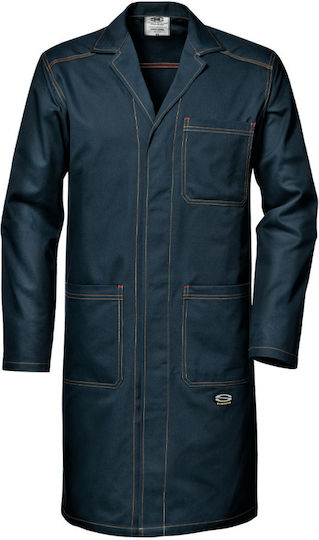Sir Safety Unisex Ιατρική Ρόμπα Navy Μπλε Βαμβακερή