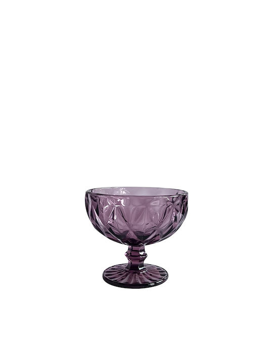 36cl Eisschüssel Rund Glas Lila mit Durchmesser 12.2cm