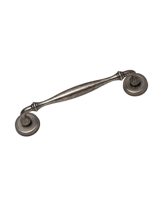 Mâner ușă față Roline K383 alamă centru argintiu vechi 228mm