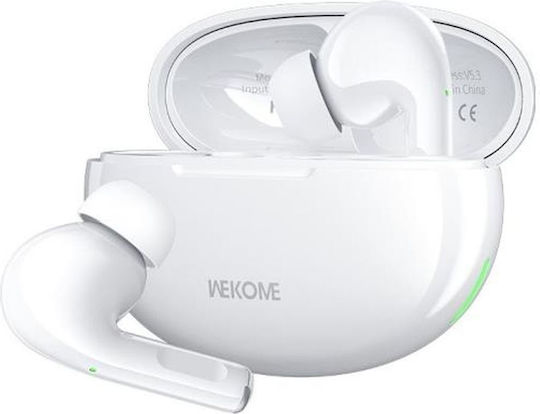 WK WS-16 In-ear Bluetooth Handsfree Ακουστικά με Θήκη Φόρτισης Λευκά