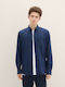Long-sleeved Cotton Shirt Blue
