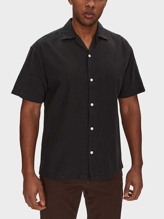 Jack & Jones Λινό Πουκάμισο Relaxed Fit Black